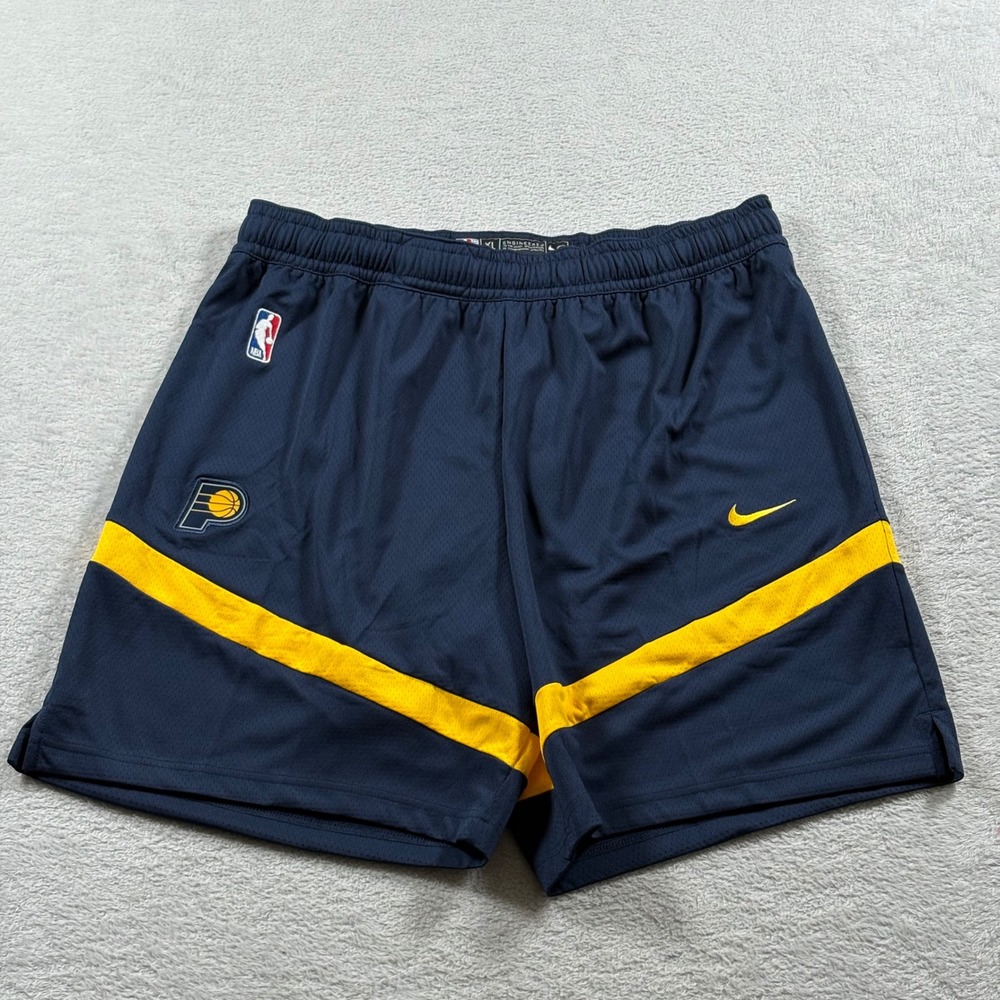 Nike Indiana Pacers NBA Basketball Shorts Mens XL Navy Blue Yellow Dri-FIT 4470